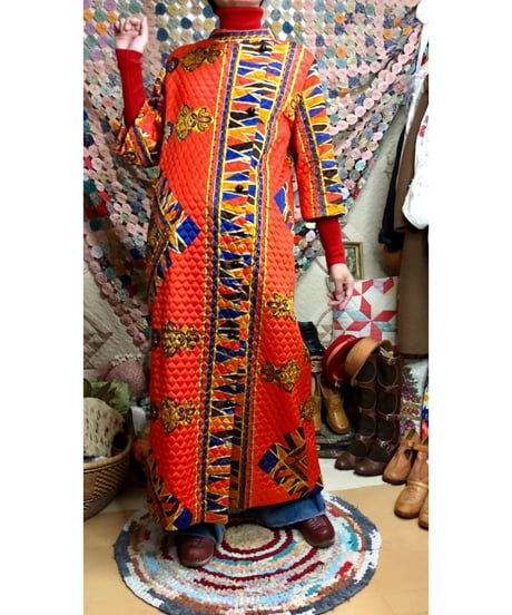 60s paisley quilting dress