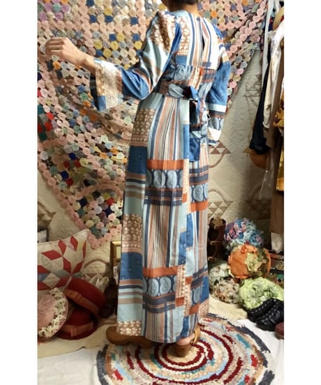 70's patchwork print dress