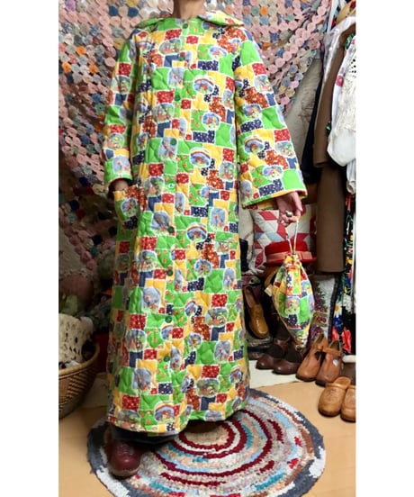 patchwork print quilting robe & bag set