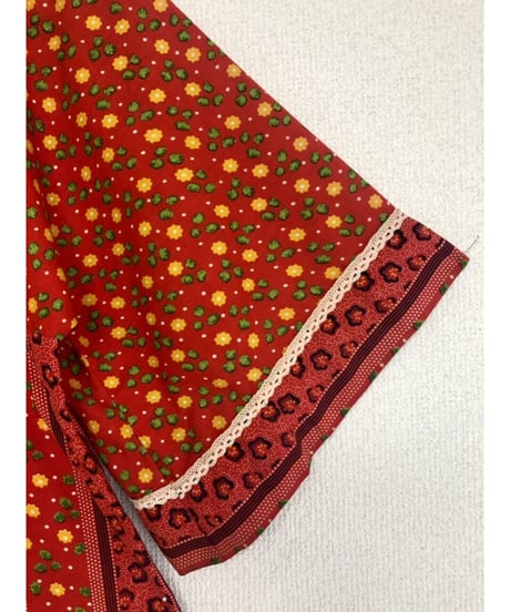 70's flower cotton one-piece