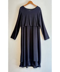 80s black layer dress