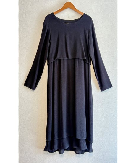80s black layer dress