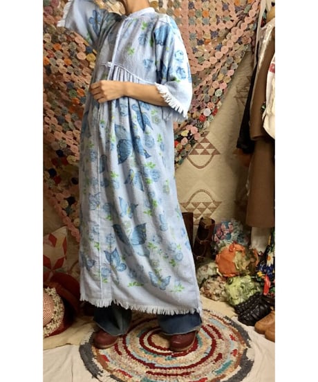 70s butterfly pile dress
