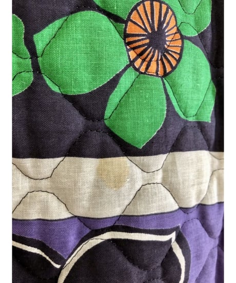 60's quilting stripe × flower dress