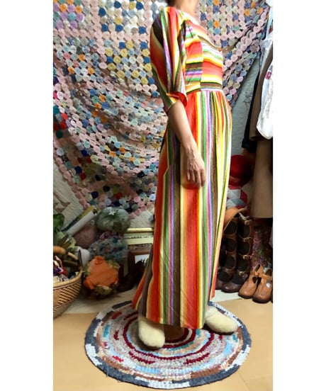 60s mulch stripe pile dress