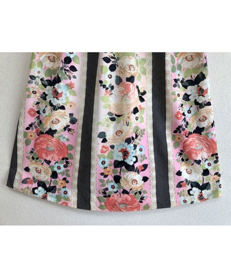 70's flower lace print dress