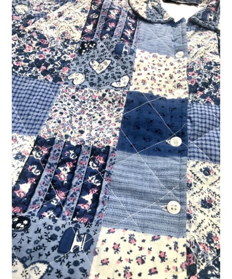 patchwork print quilting coat