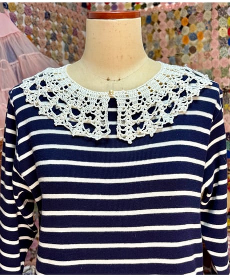 clear beads crochet collar
