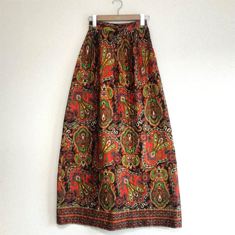 70s paisley quilting skirt