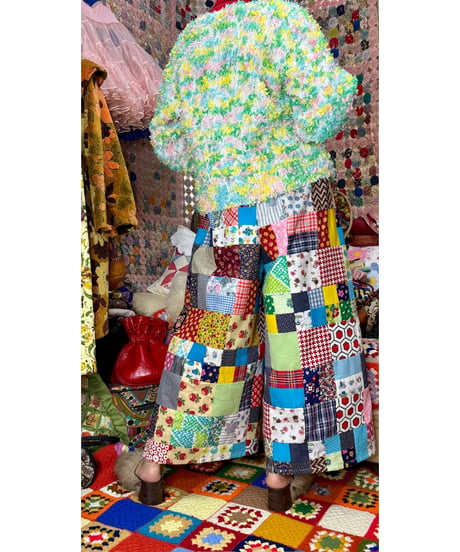 70s patchwork wide leg pants