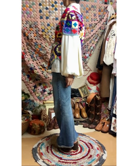 granny square pullover tops