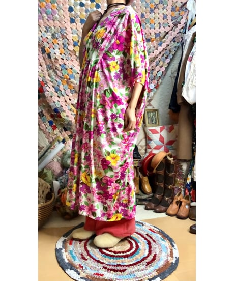 70s flower easy dress