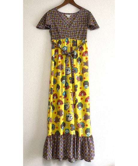 60's funny print summer dress