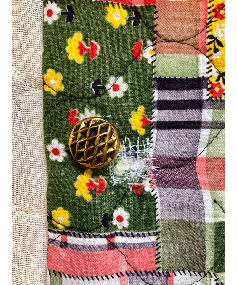 70s patchwork print quilted skirt | Quilt
