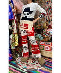 70s coca-cola print cotton pants