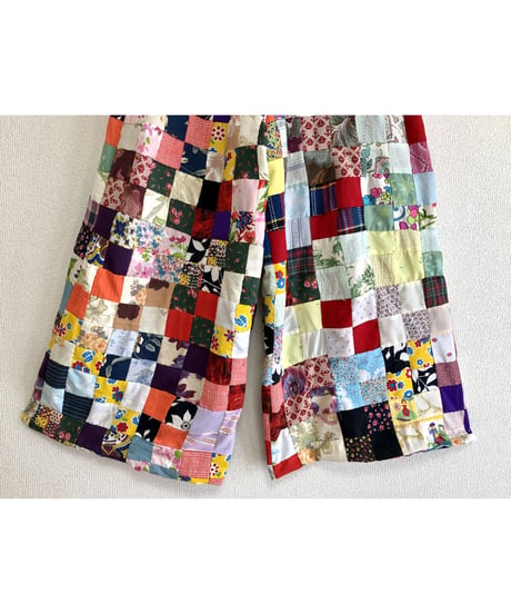 patchwork super wide pants