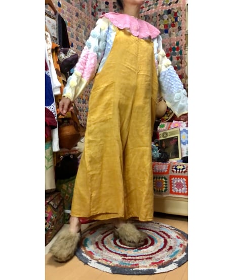 made in italy linen salopette pants