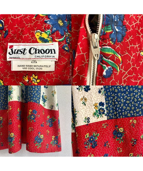 1970's flower batik one-piece