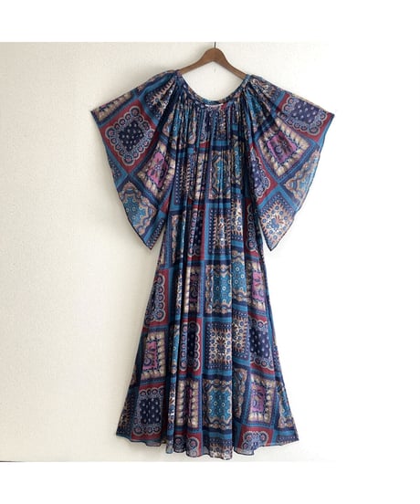70's handkerchief motif dress