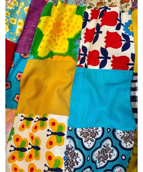 patchwork super wide leg pants