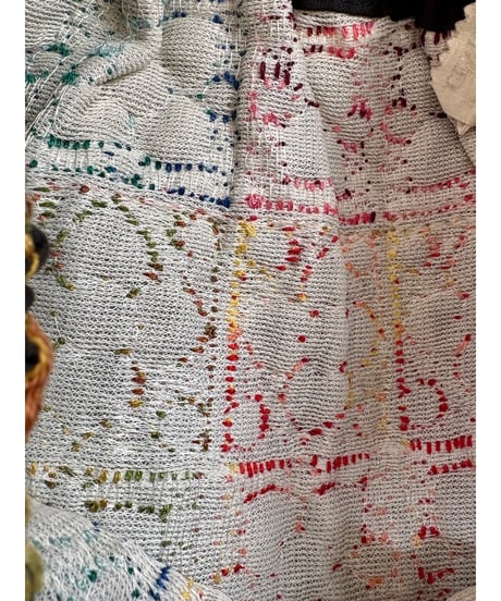 70s embroidered quilting skirt