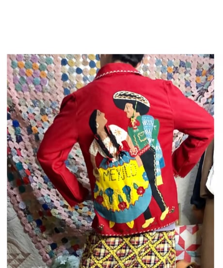 50s mexican wool patch jacket