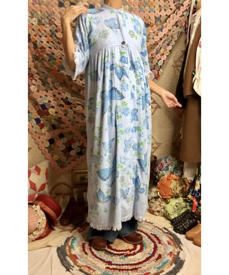 70s butterfly pile dress
