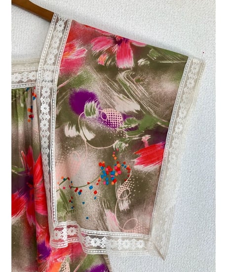 60-70's flower lace dress