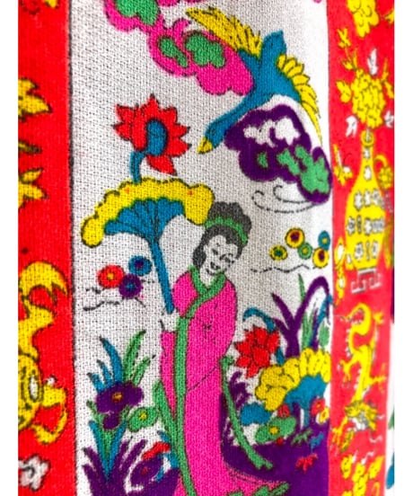 60s oriental print dress
