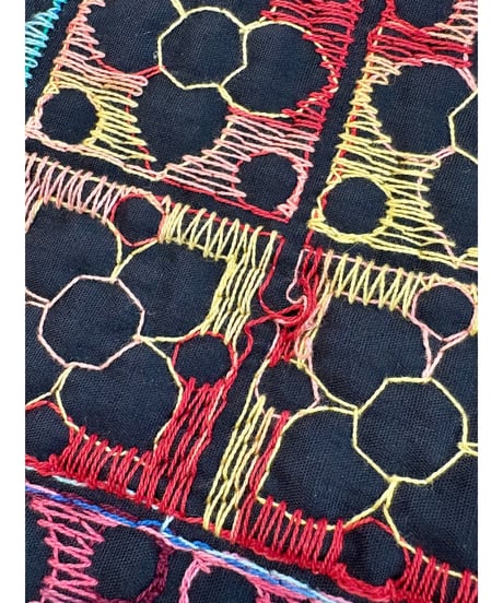 70s embroidered quilting skirt