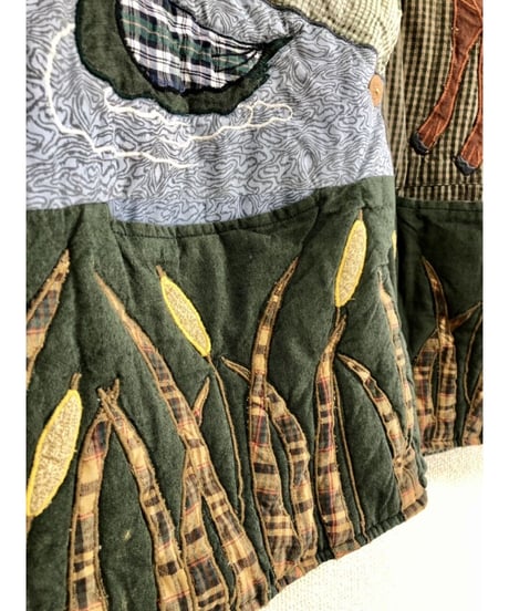 patchwork animal motif quilting jacket