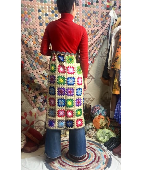 granny square skirt  beige