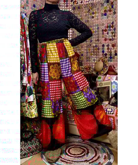 ♥70sパッチワーク70sVintageパッチワークサロペットパンツ♥ ♥70sパッチワーク70sVintageパッチワークサロペットパンツ