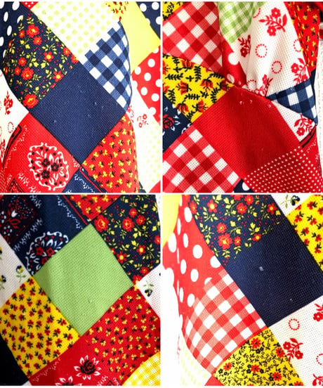 70's patchwork print dress