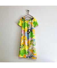 60's flower midi dress