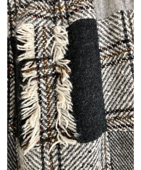 patchwork wool skirt