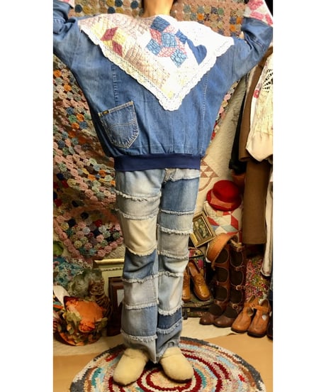 denim patchwork quilt remake tops