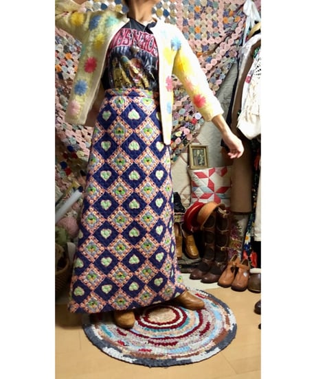 70s heart motif quietd skirt