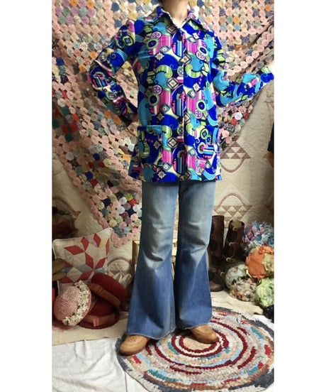 60-70's psychedelic shirt jacket