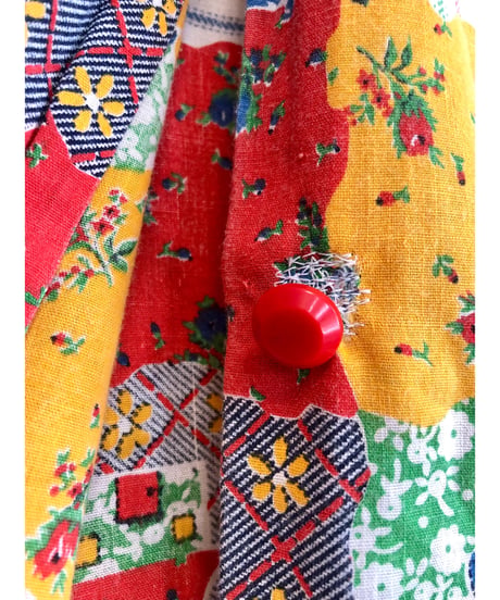 70s patchwork print dress