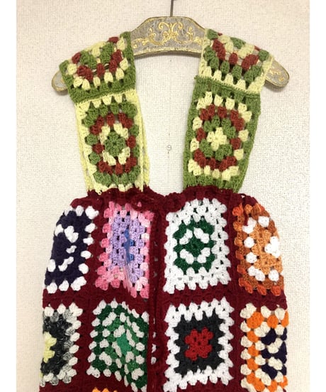 granny square one-piece burgundy