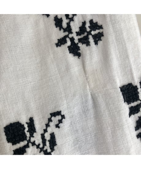 vintage ukrainian embroidered one-piece black cotton