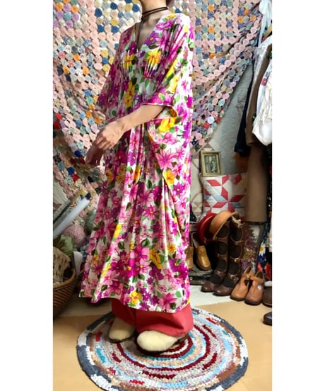 70s flower easy dress
