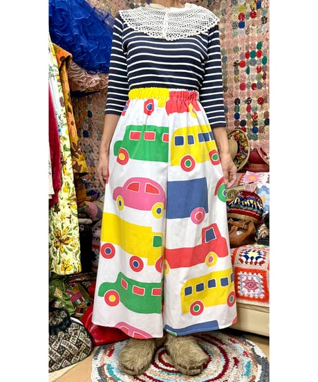 marimekko bo-boo super wide leg pants（70s fabric）B