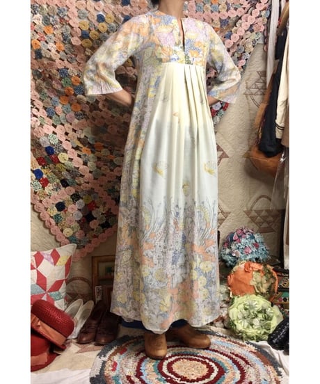 1970's flower and butterfly one-piece