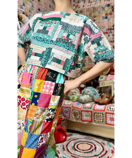 patchwork short tops