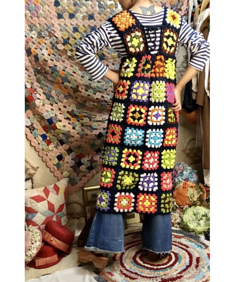granny square one-piece black