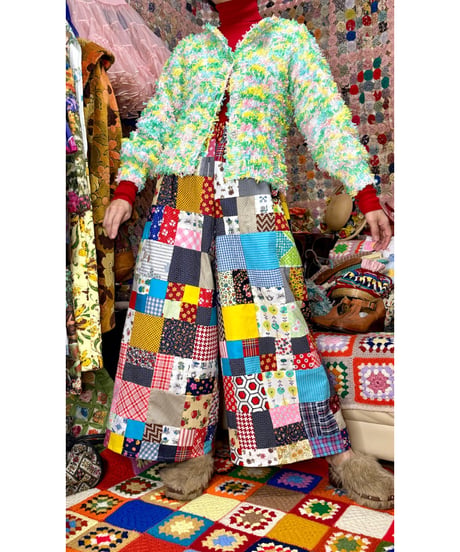 70s patchwork wide leg pants