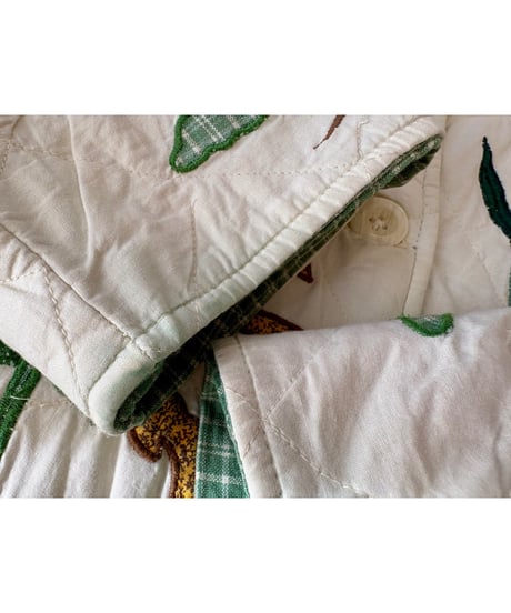 botanical embroidery quilted jacket