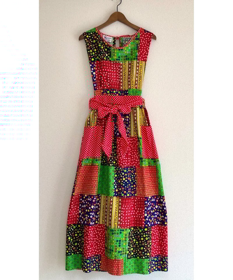 70s patchwork print apron dress | Quilt 70s patchwork print apron dress | Quilt